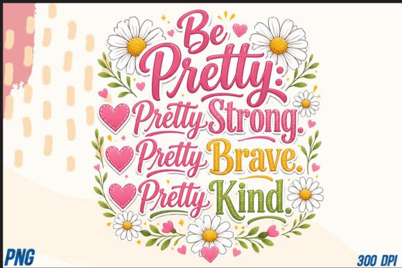 Be Pretty,Pretty Strong,Pretty Brave PNG Graphics and T-Shirt Designs Review