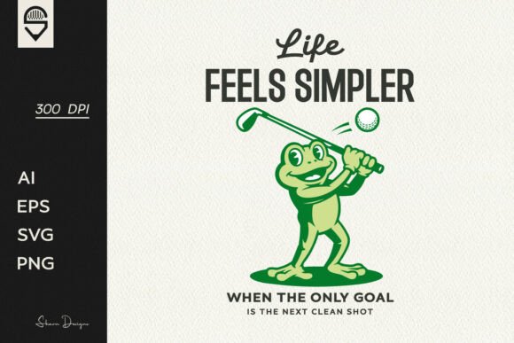 Cartoon Frog Golfer T-Shirt Design Graphics Review