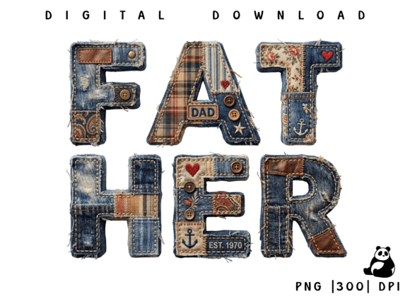 Fathers Day Dad Patchwork PNG Graphics and Illustrations Review