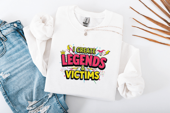 I Create Legends and Victims Funny Graphics for T-Shirt Designs