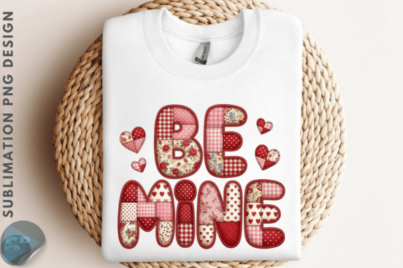Patchwork Be Mine Valentine s Day PNG for Graphics and Illustrations