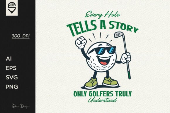 Retro Golf Ball Character T-Shirt Graphics for Modern T-Shirt Designs