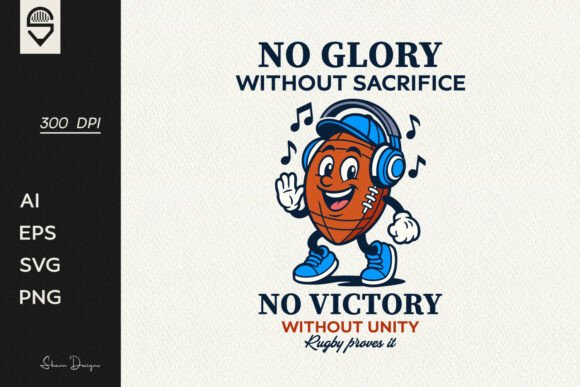Retro Rugby Ball Character T-Shirt: Graphics for Bold T-Shirt Designs