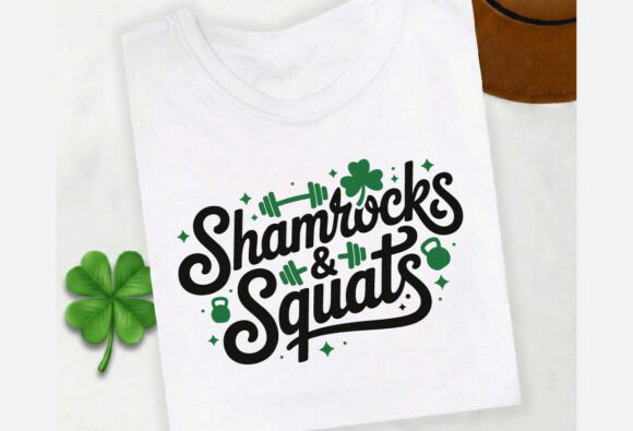 Shamrocks Squats St Patrick's Day PNG Graphics for T-Shirt Designs