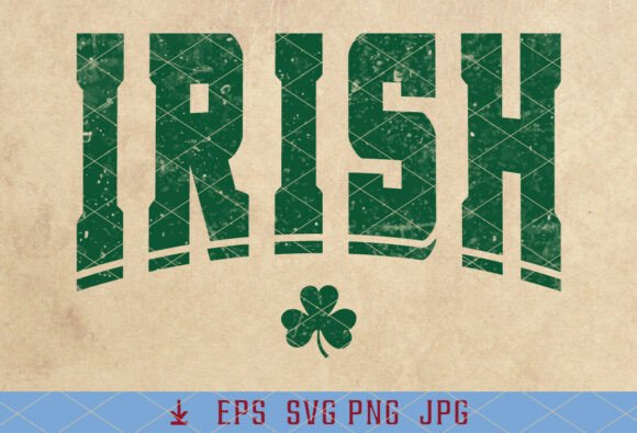 Vintage Varsity St Patricks Day Retro Irish PNG Graphics